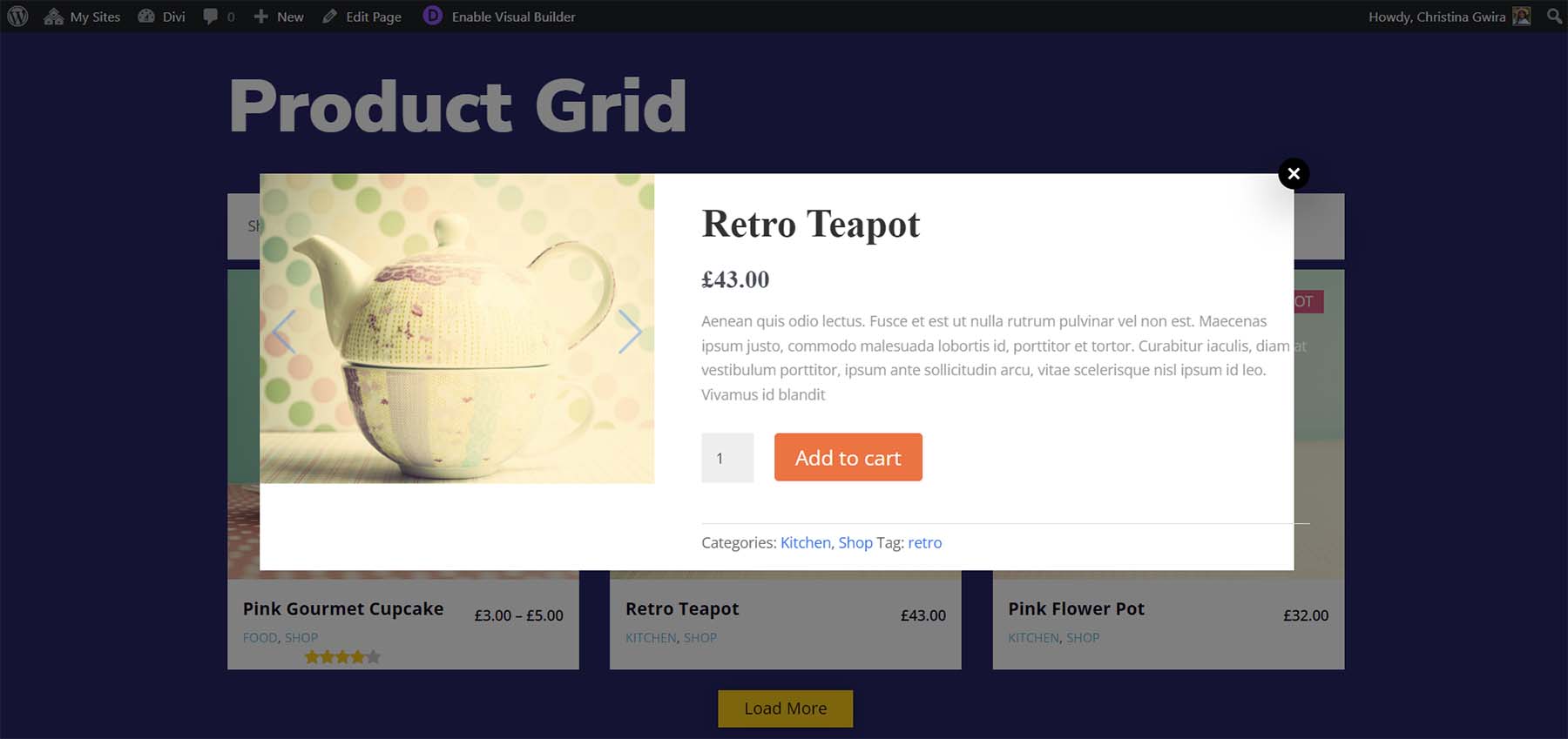 Modules WooEssential : fenêtre contextuelle d'affichage rapide