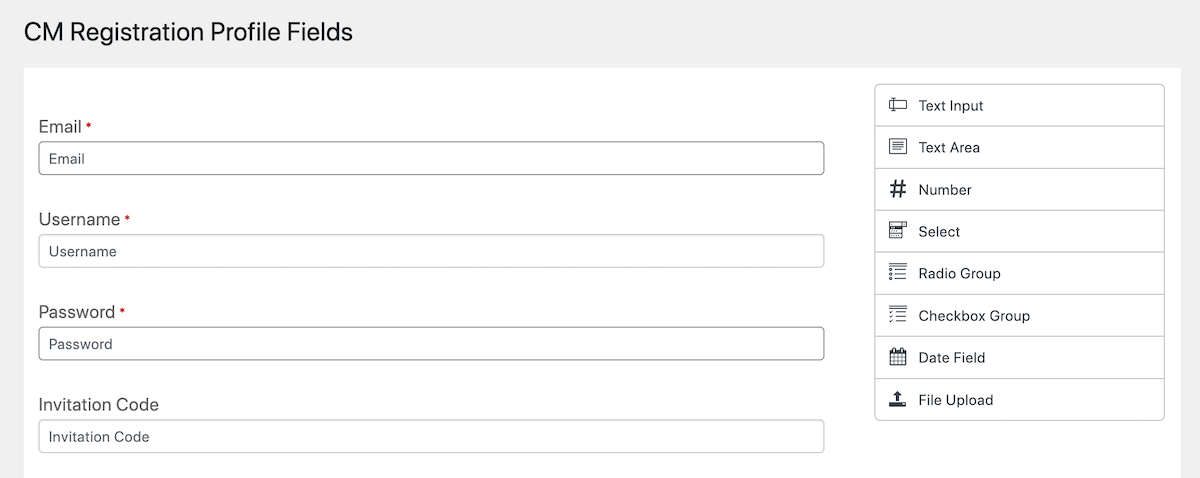 CM Registration Pro: حقول الملف الشخصي