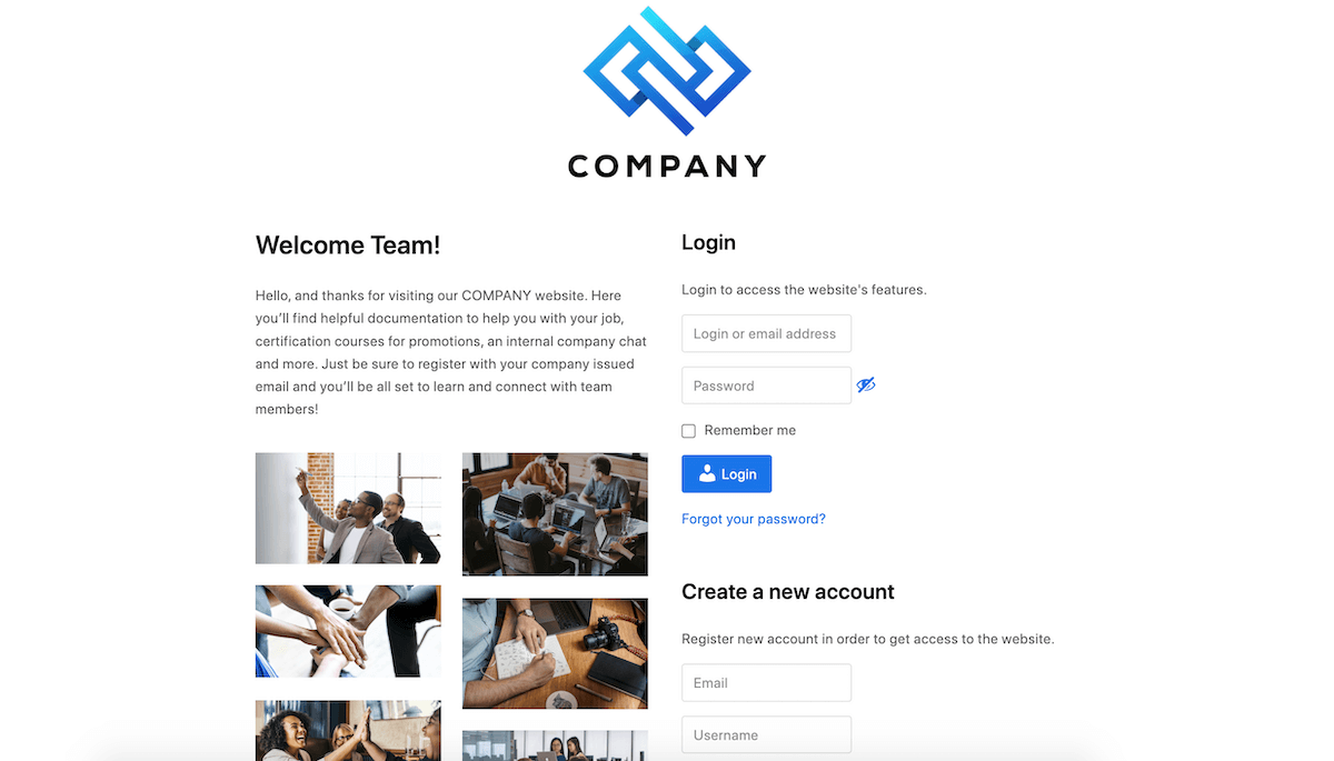 CM Registration Pro: مثال على صفحة الفريق