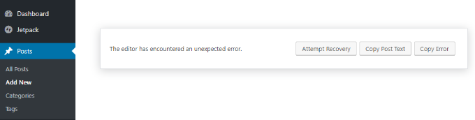 Blok düzenleyici çöktü Block editor crashed