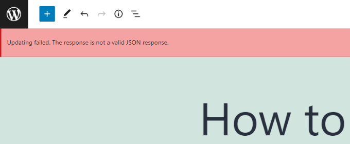 JSON hatasını blok düzenleyicide görüntüle View JSON error in block editor
