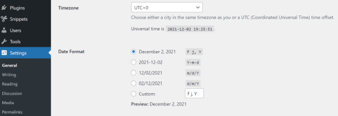 Saat dilimi ayarlarını düzenleyin Edit the timezone settings