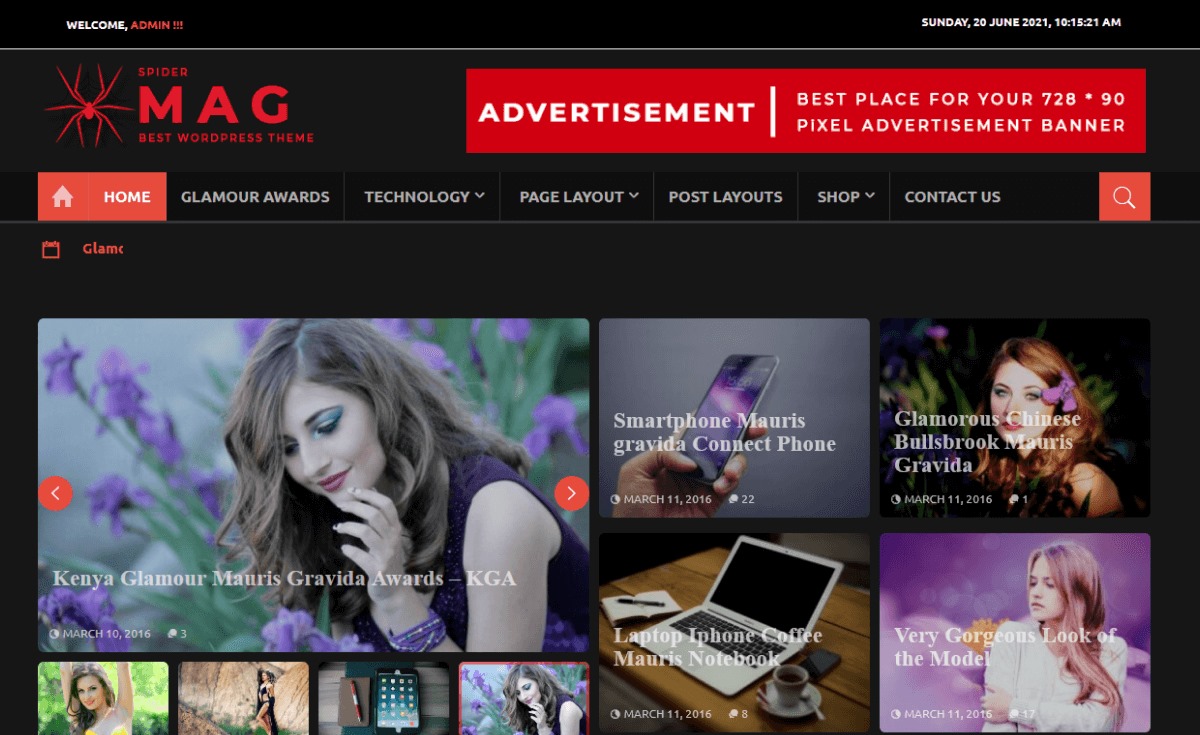 Site demonstrativ SpiderMag