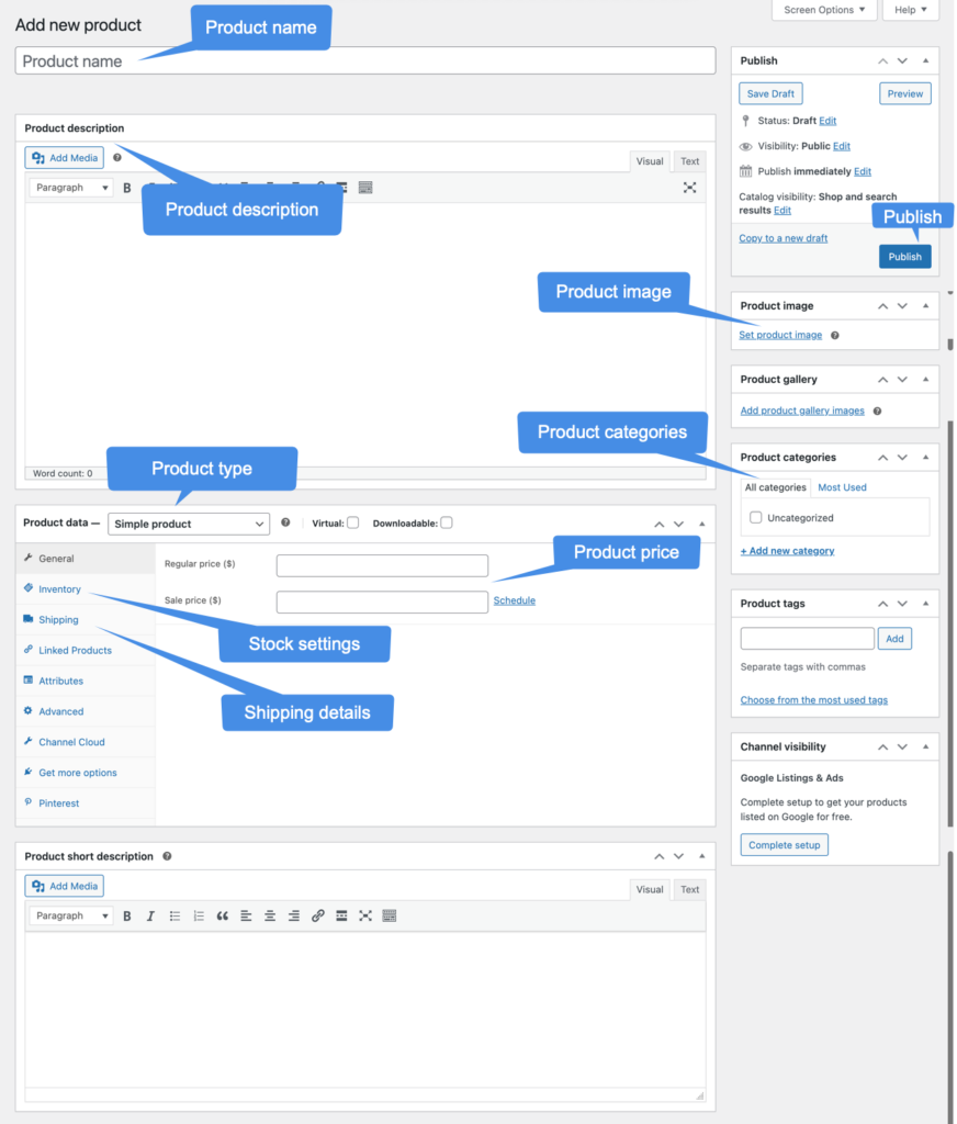 Construirea de noi produse în WooCommerce