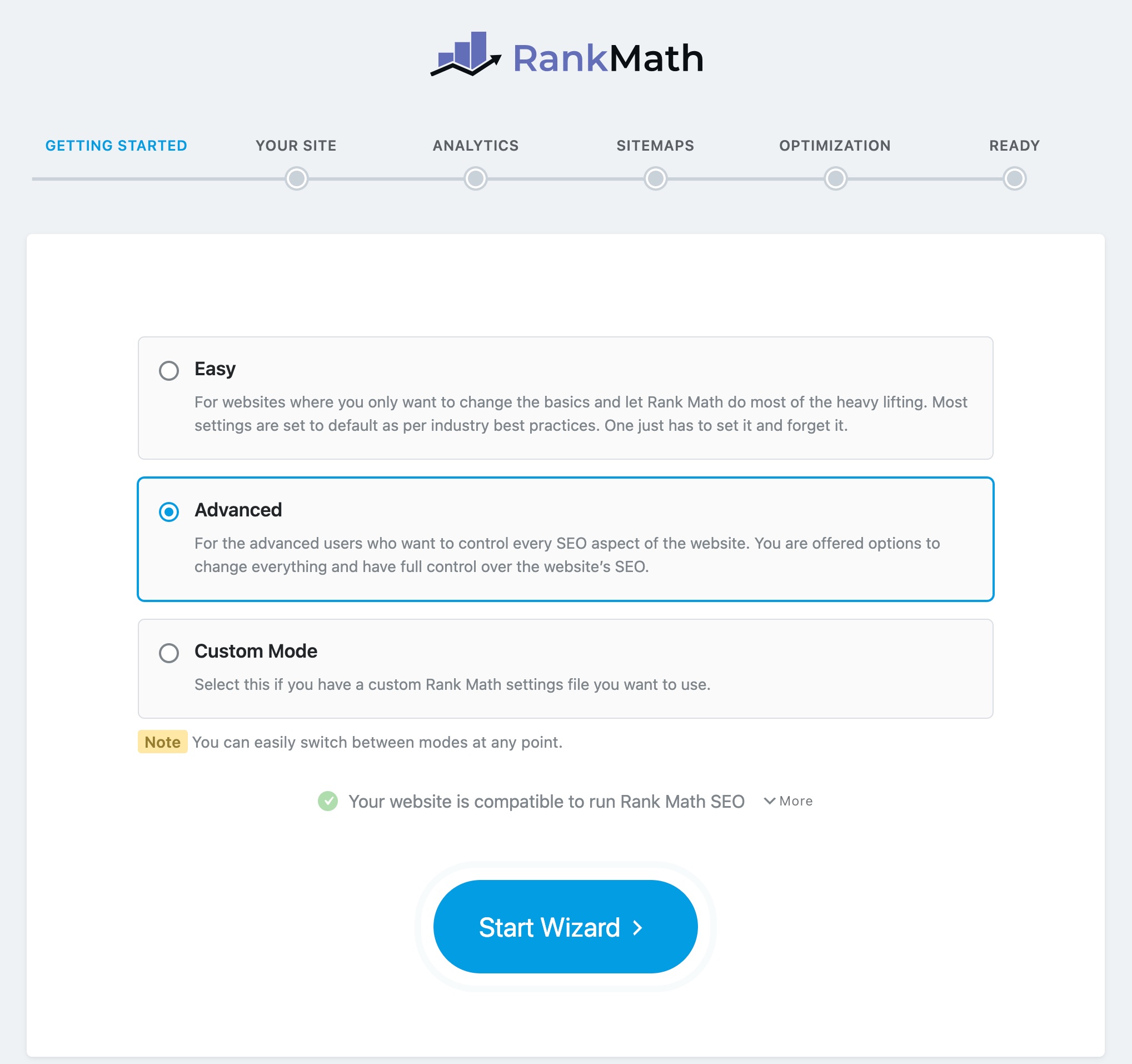Rank Math 설정 마법사