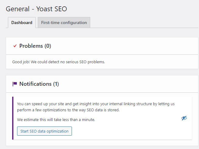 Yoast SEO 일반 설정