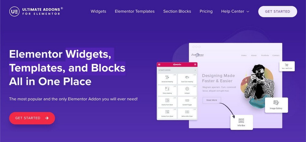 الإضافات النهائية لصفحة Elementor الرئيسية