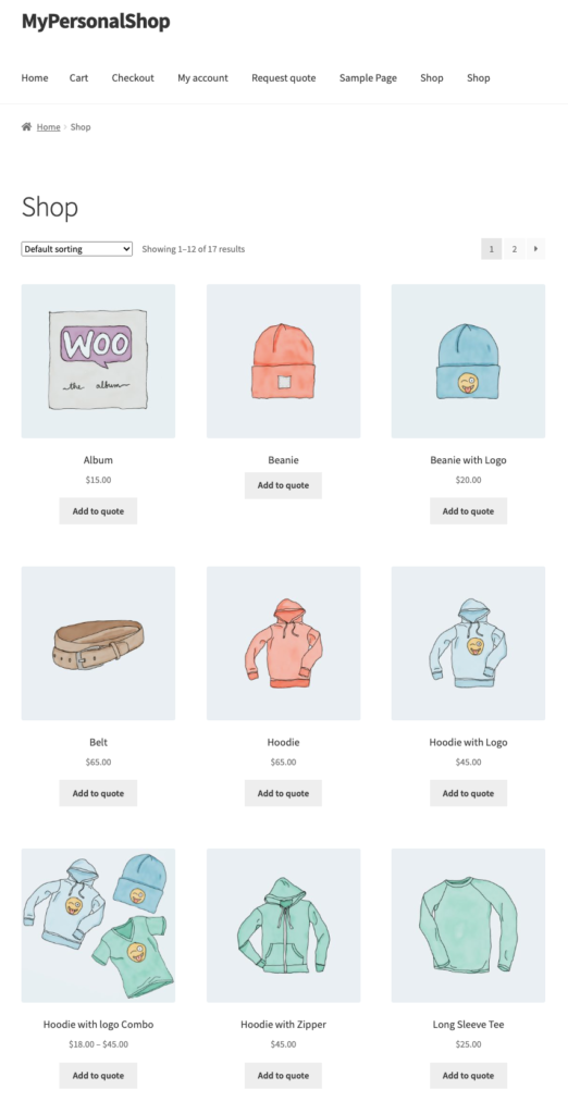 WooCommerce ショップページのすべての商品に [見積もりに追加] ボタンを表示する