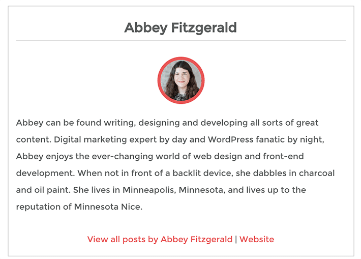 Abbey Fitzgerald의 저자 약력 스크린샷