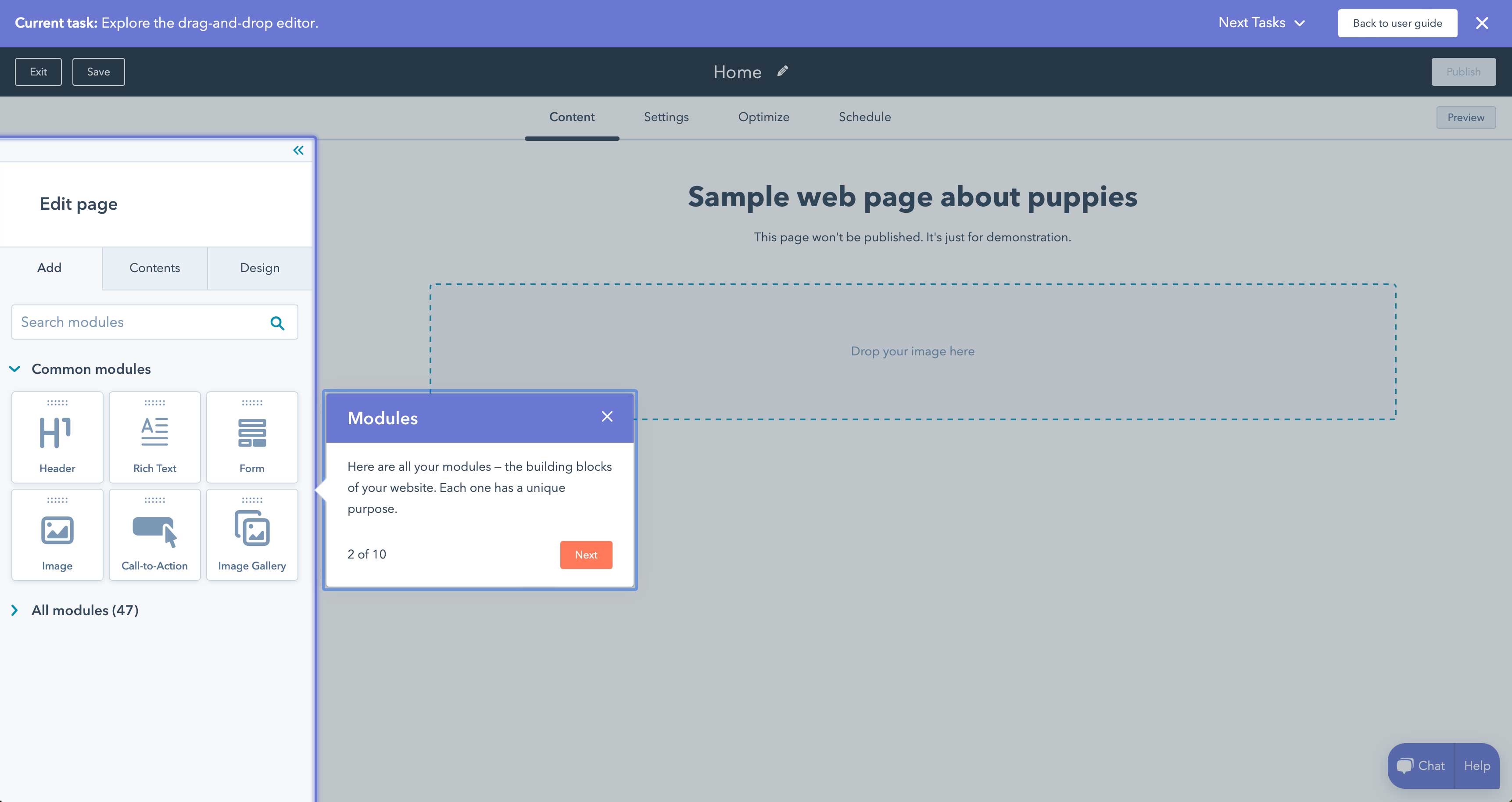 บทแนะนำตัวแก้ไขการลากและวางของ HubSpot