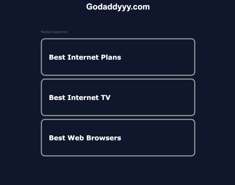GoDaddy 광고 페이지