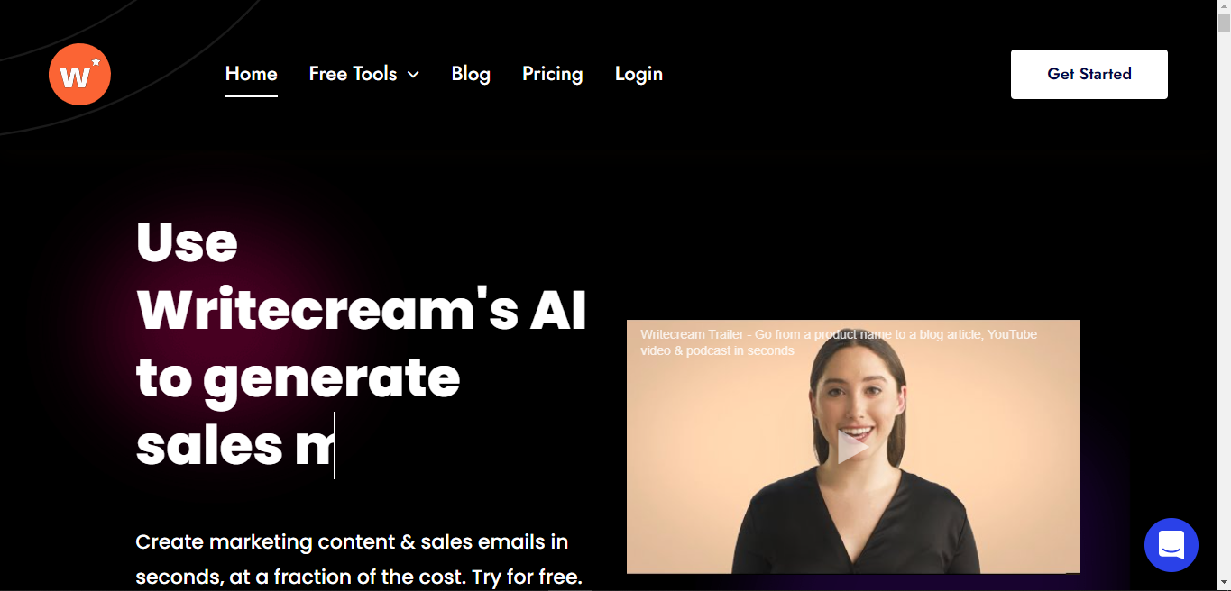 ซอฟต์แวร์เขียน Writecream Ai
