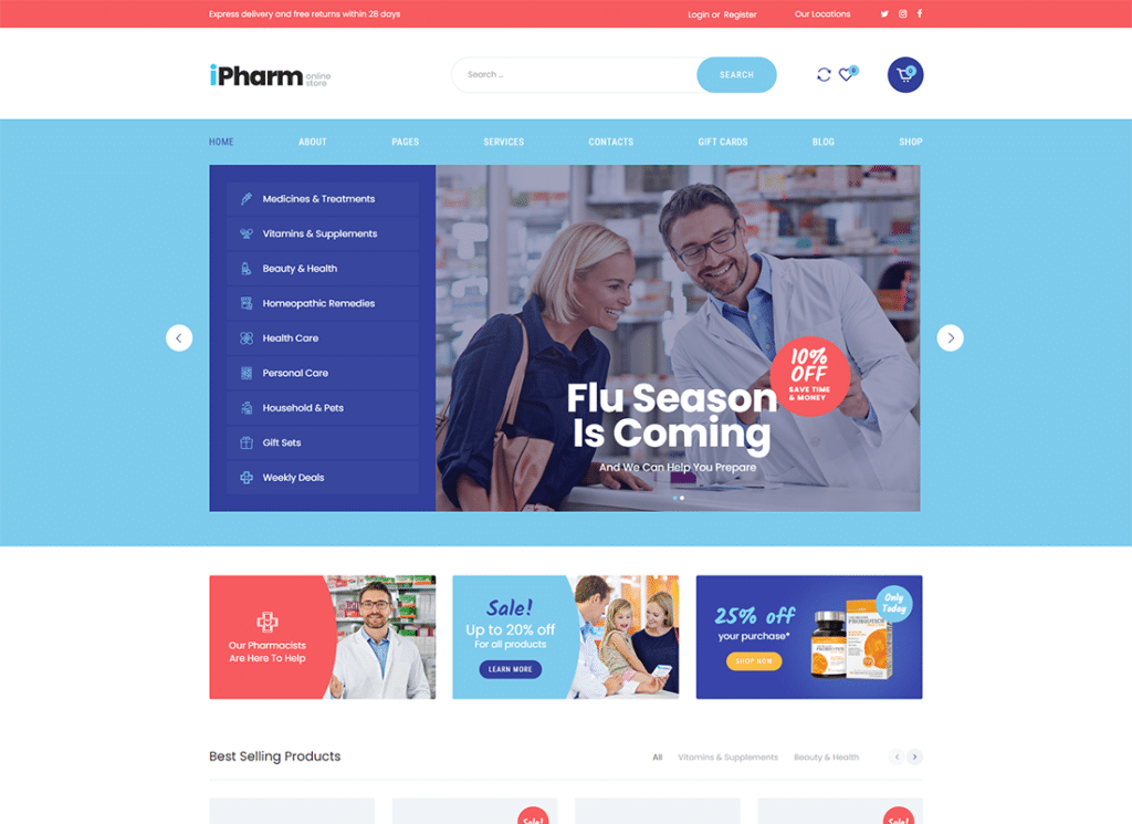 IPharm | Tema de WordPress para farmacia en línea y medicina IPharm | Tema de WordPress para farmacia en línea y medicina