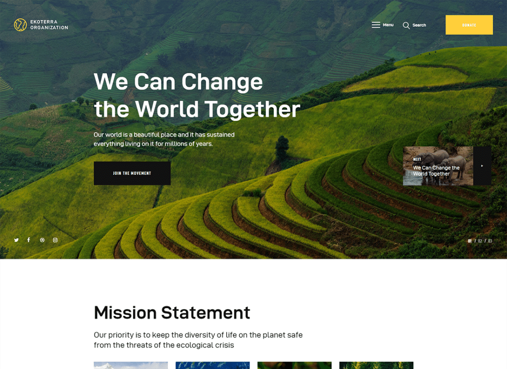 ecoterra | Tema de WordPress para activismo social, organizaciones sin fines de lucro y ecología