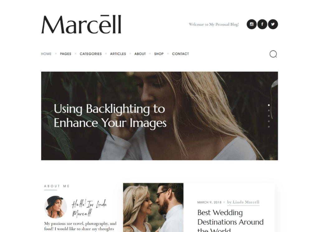 Marcell - 20+ Düzen Çok Konseptli Kişisel Blog ve Dergi WordPress Teması