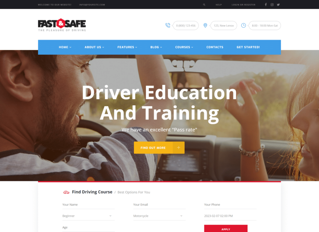 Fast & Safe - 自動車教習所 WordPress テーマ