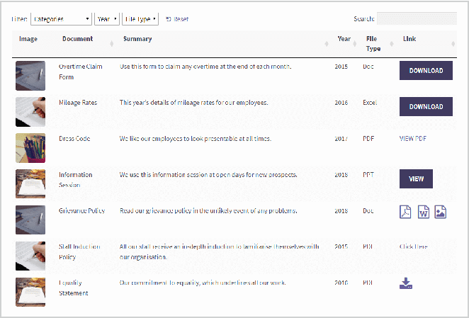 ภาพสต็อกในบล็อกโพสต์ตารางไดนามิกในภาพหน้าจอตัวอย่าง wordpress