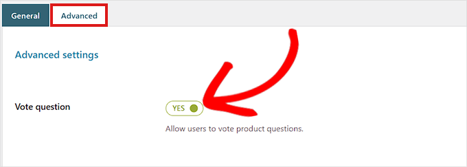 转到高级设置选项卡 Go to the advanced settings tab