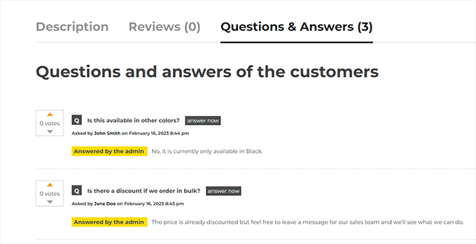 问答预览 Question and answers preview