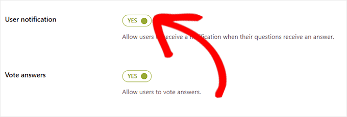 切换用户通知 Toggle the user notification