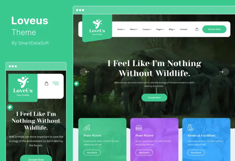 Loveus Theme - NonProfit Charity WordPress 主题