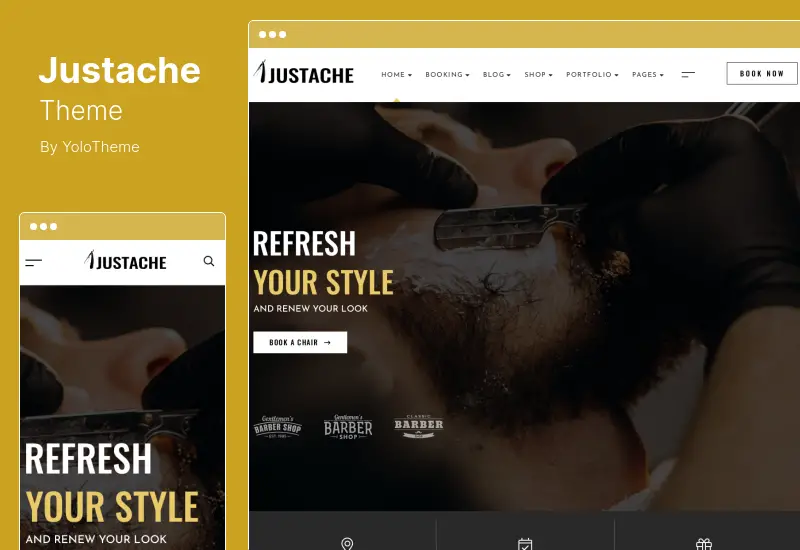 Justache 主题 - 理发店和沙龙的 WordPress 主题