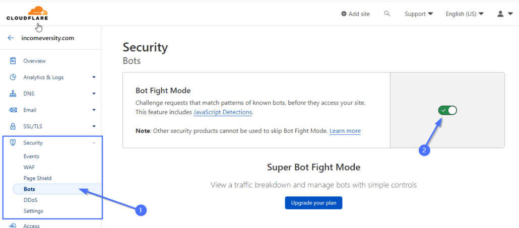 ボットファイトモードを有効にして、WordPress の DDoS 攻撃を防ぎます