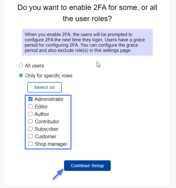 特定のロールに対してのみ 2FA を有効にする
