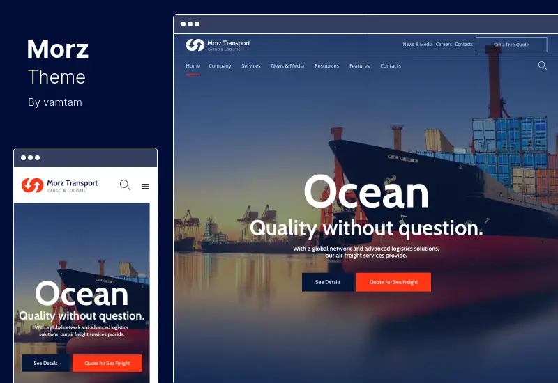 Morz Theme - тема WordPress для транспортной логистики