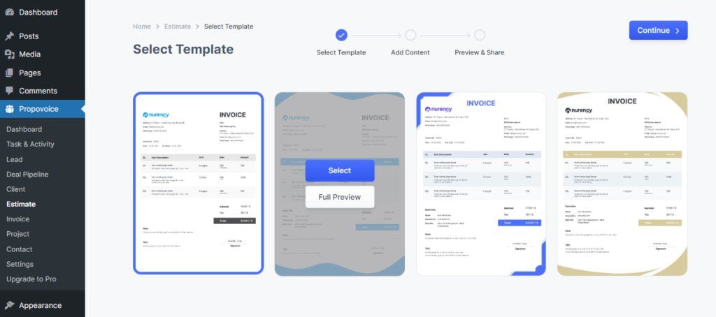Propovoice 從模板中估算創建者