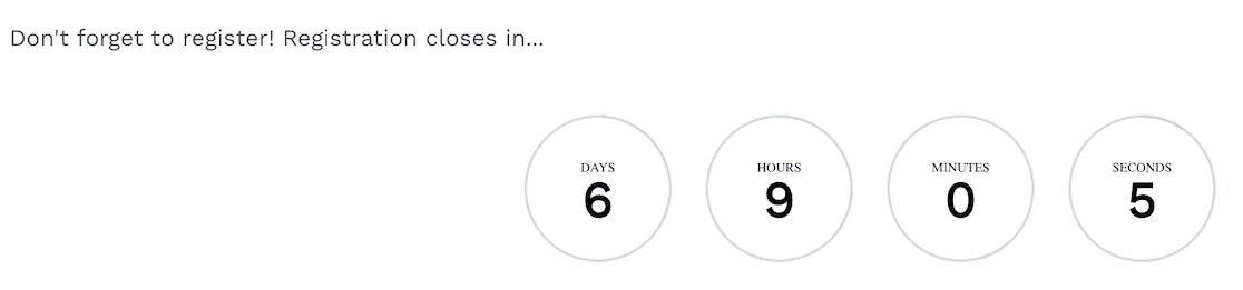 An example of a countdown timer built with Countdown Builder