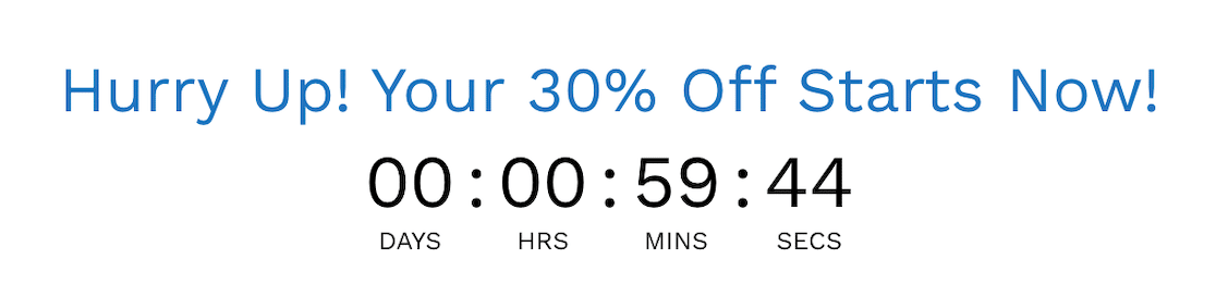 A HurryTimer countdown