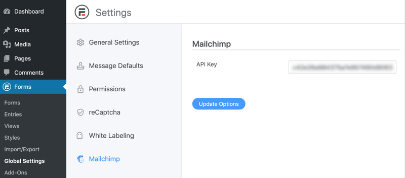 Clave API de Mailchimp