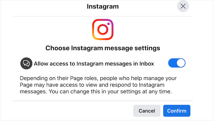 限制访问您的 Instagram 消息 Restricting access to your Instagram messages