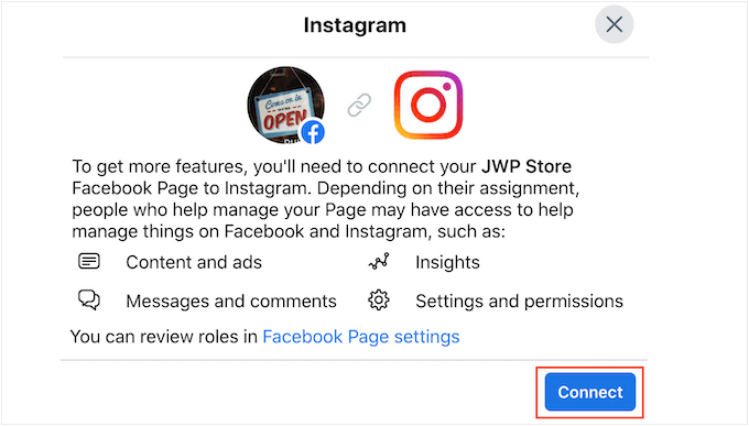 链接 Instagram 和 Facebook Linking Instagram and Facebook