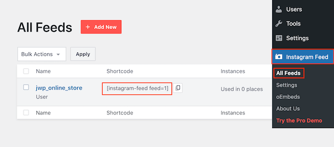 使用代码添加 Instagram 照片和视频 Adding Instagram photos and videos using a code