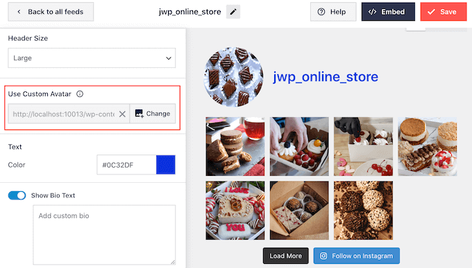在 WordPress 中添加自定义 Instagram 头像 Adding a custom Instagram avatar in WordPress