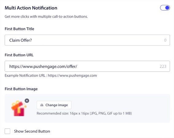 Notification multi-actions