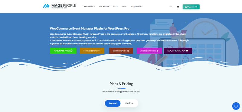 plugin pengelola acara woocommerce untuk paket wordpress dan tangkapan layar harga