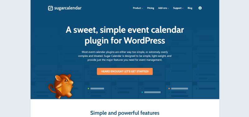 tangkapan layar beranda sugarcalendar