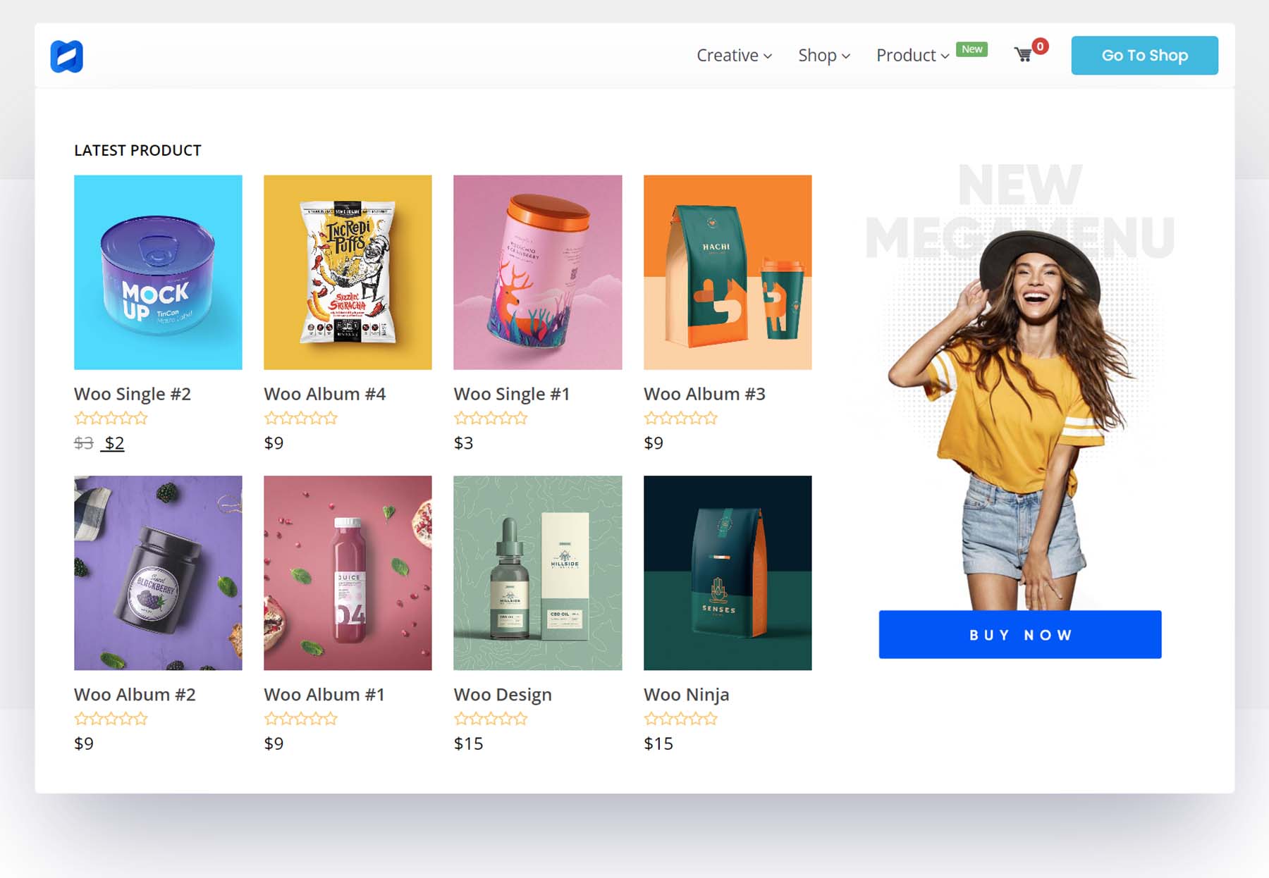 WP 메가 메뉴 WooCommerce 예