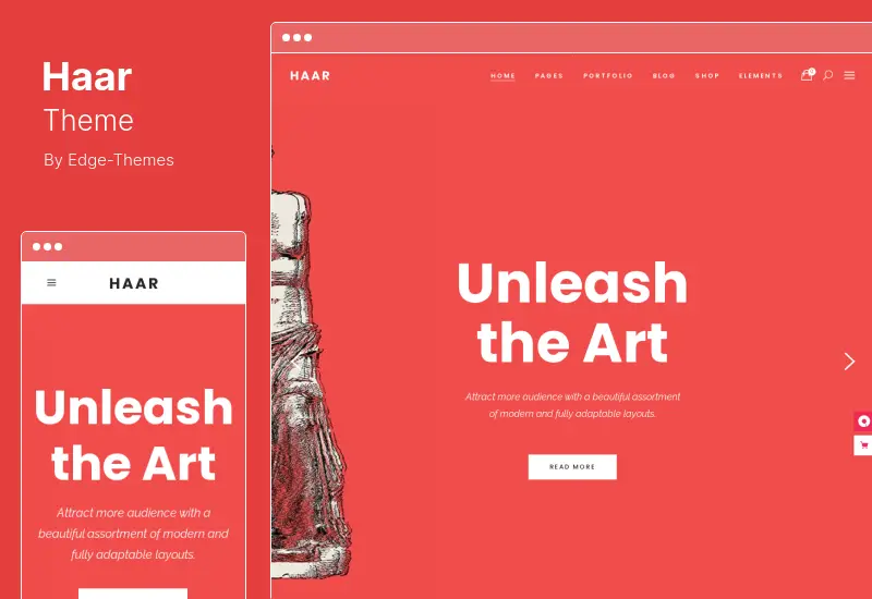 Tema Haar - Tema WordPress per portfolio per designer, artisti e illustratori
