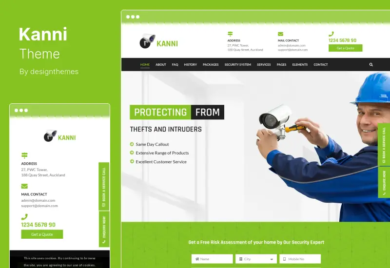 Tema Kanni - Domotica, tema WordPress per la sicurezza CCTV