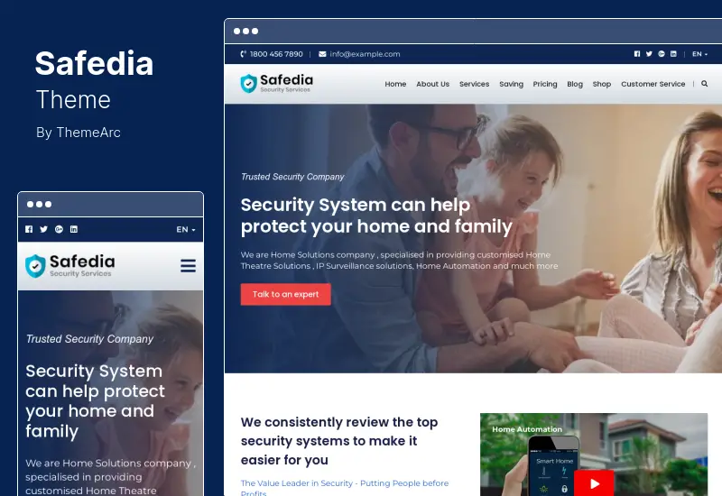 Tema Safedia - Tema WordPress per la sicurezza domestica