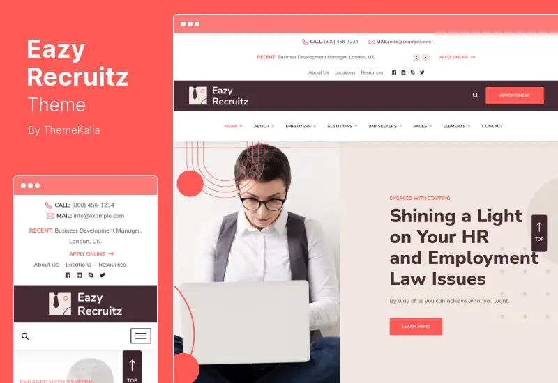Tema Eazy Recruitz - Tema WordPress per agenzie di personale