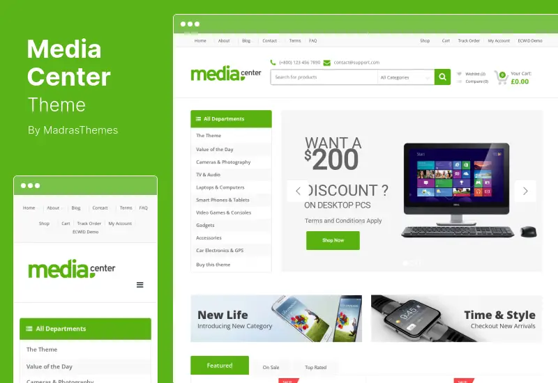 Tema MediaCenter - Tema WooCommerce per negozio di elettronica