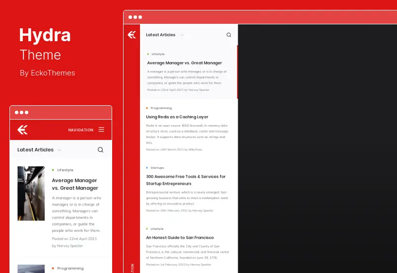 Tema Hydra - Tema WordPress per blog reattivo