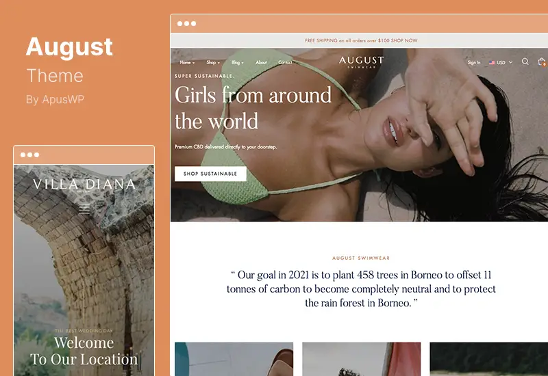 Tema di agosto - Tema WordPress WooCommerce per costumi da bagno