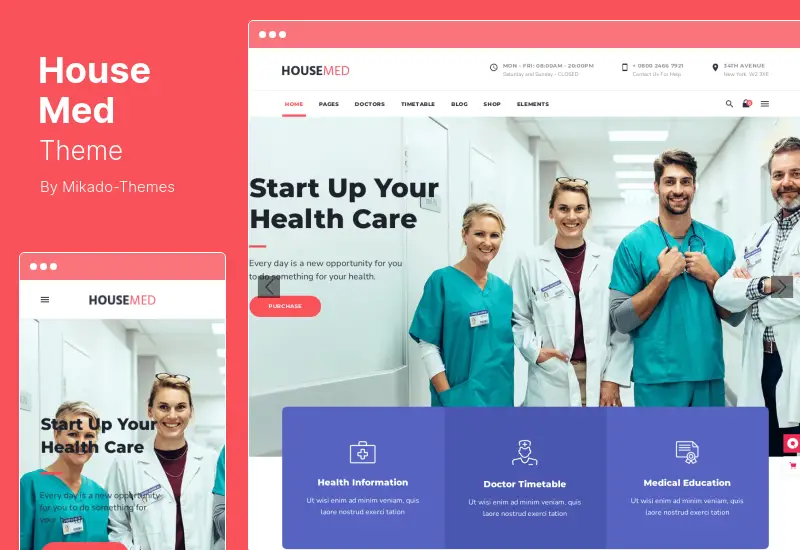 Motyw HouseMed - Motyw WordPress dotyczący medycyny i zdrowia