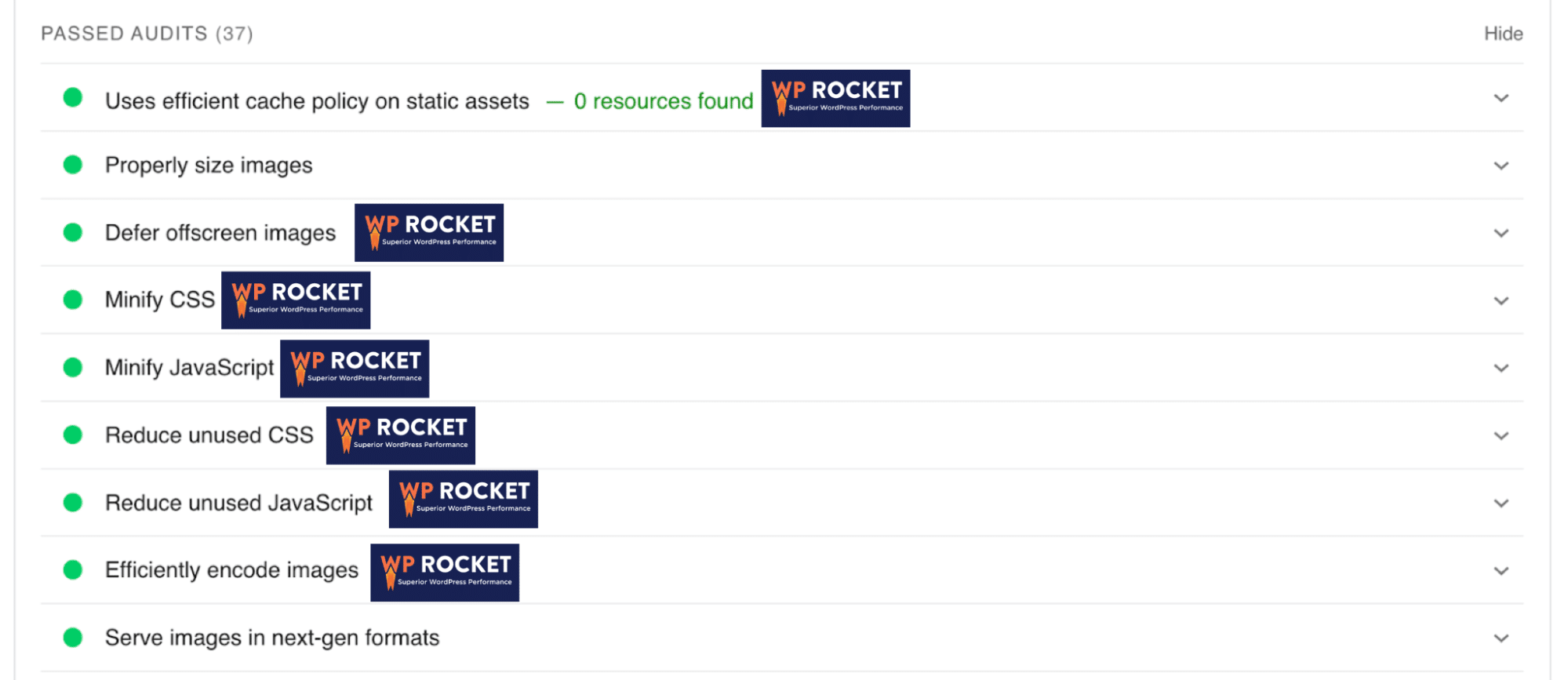 Тестовый сайт BeTheme — аудит пройден с помощью WP Rocket — Источник: PageSpeed Insights
